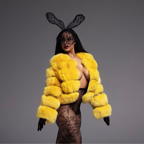 Yellow fox fur